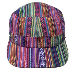 Nexgen Army Cap Purple Red One Size Strapback Hat Woven Cotton Striped Pattern